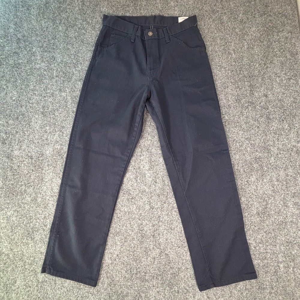 Dickies Mens Navy Blue Duck Carpenter Work Pants 30x30 Straight Leg Canvas